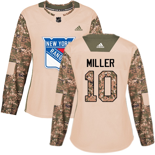 Adidas Rangers #10 J.T. Miller Camo Authentic Veterans Day Women's Stitched NHL Jersey